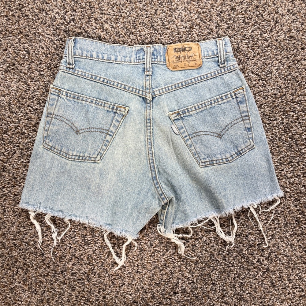 Vintage Levi's SliverTab Women's 13 Shorts USA Made Big Jean Light Wash 90s - Picture 3 of 11